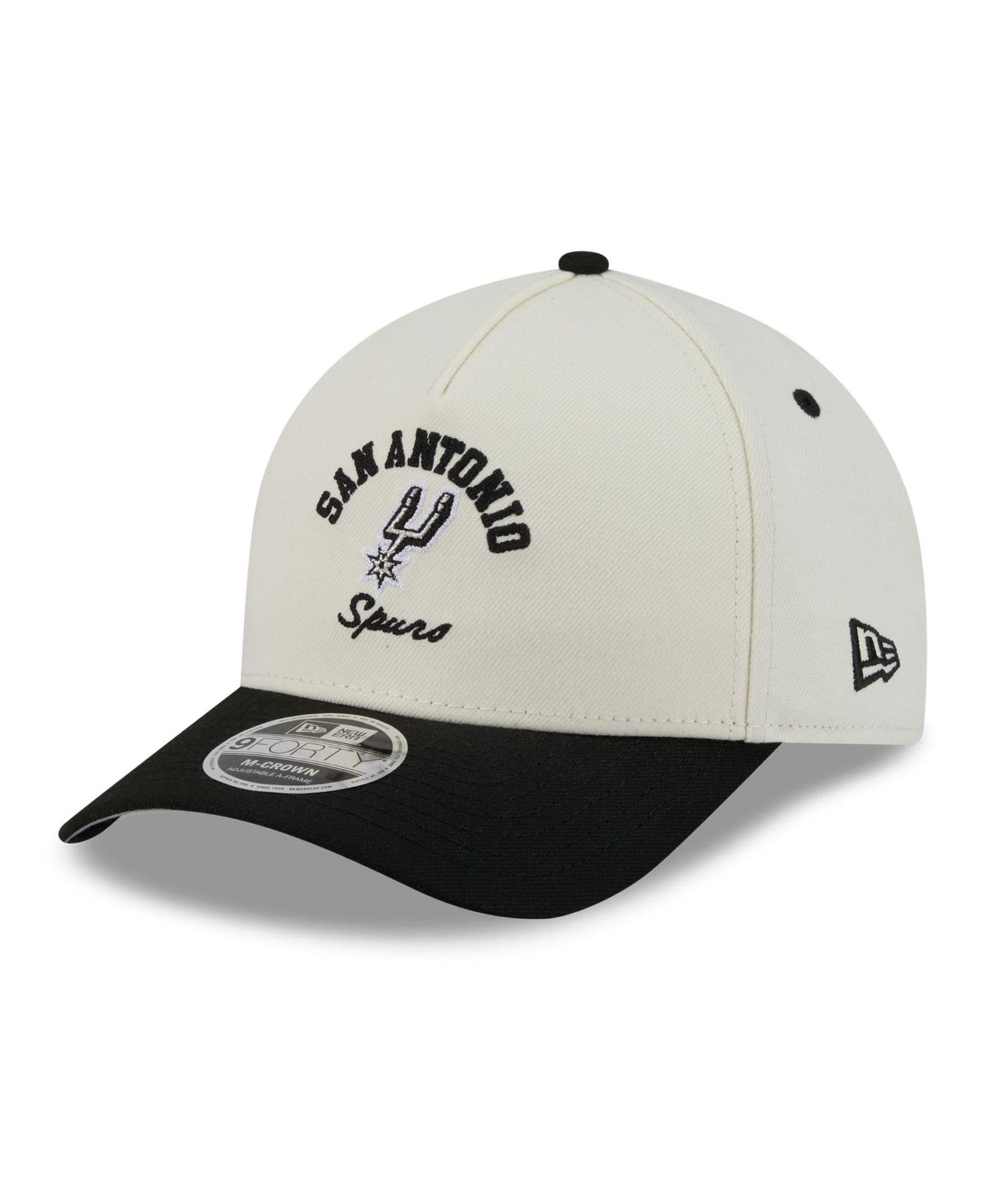 Мужская кепка New Era White/Black San Antonio Spurs Arch 9FORTY A-Frame M-Crown Adjustable Hat — фото 1