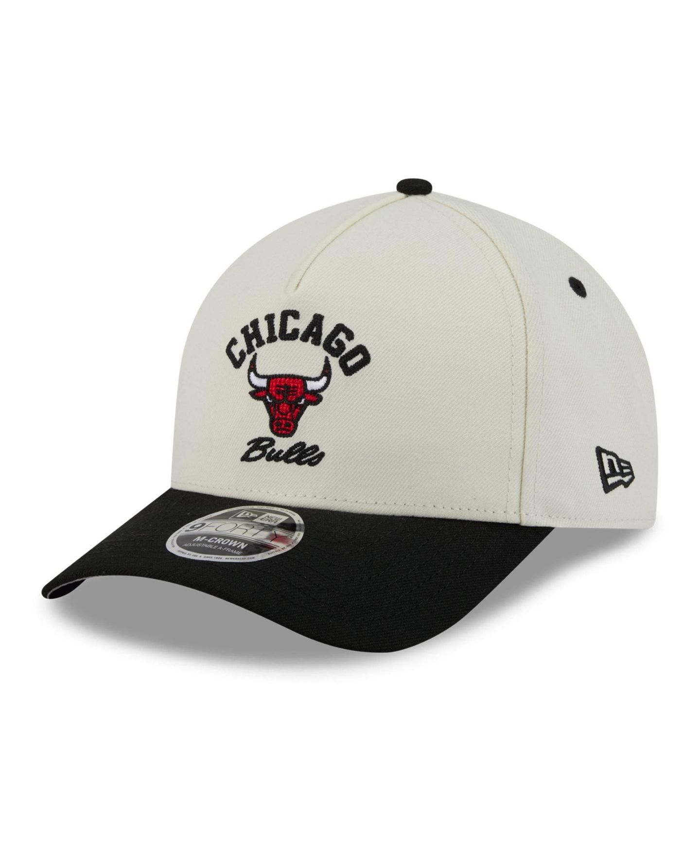 Мужская кепка New Era Black/White Chicago Bulls Arch 9FORTY A-Frame M-Crown Adjustable Hat — фото 1