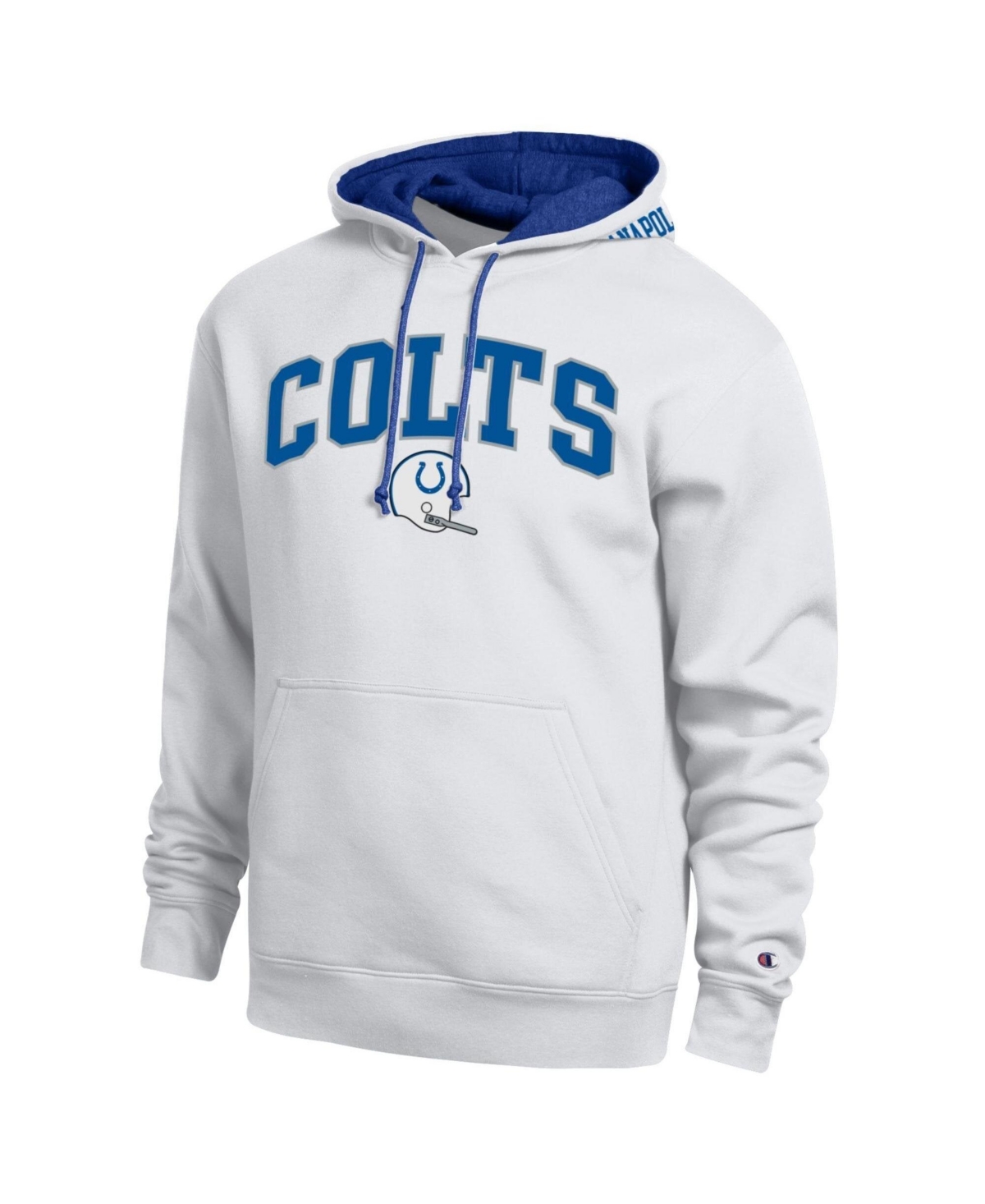 Champion Men's White/Royal Indianapolis Colts Contrast Hoodie - White, Royal