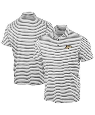 Men's Black Purdue Boilermakers Space Stripe Polo Shirt