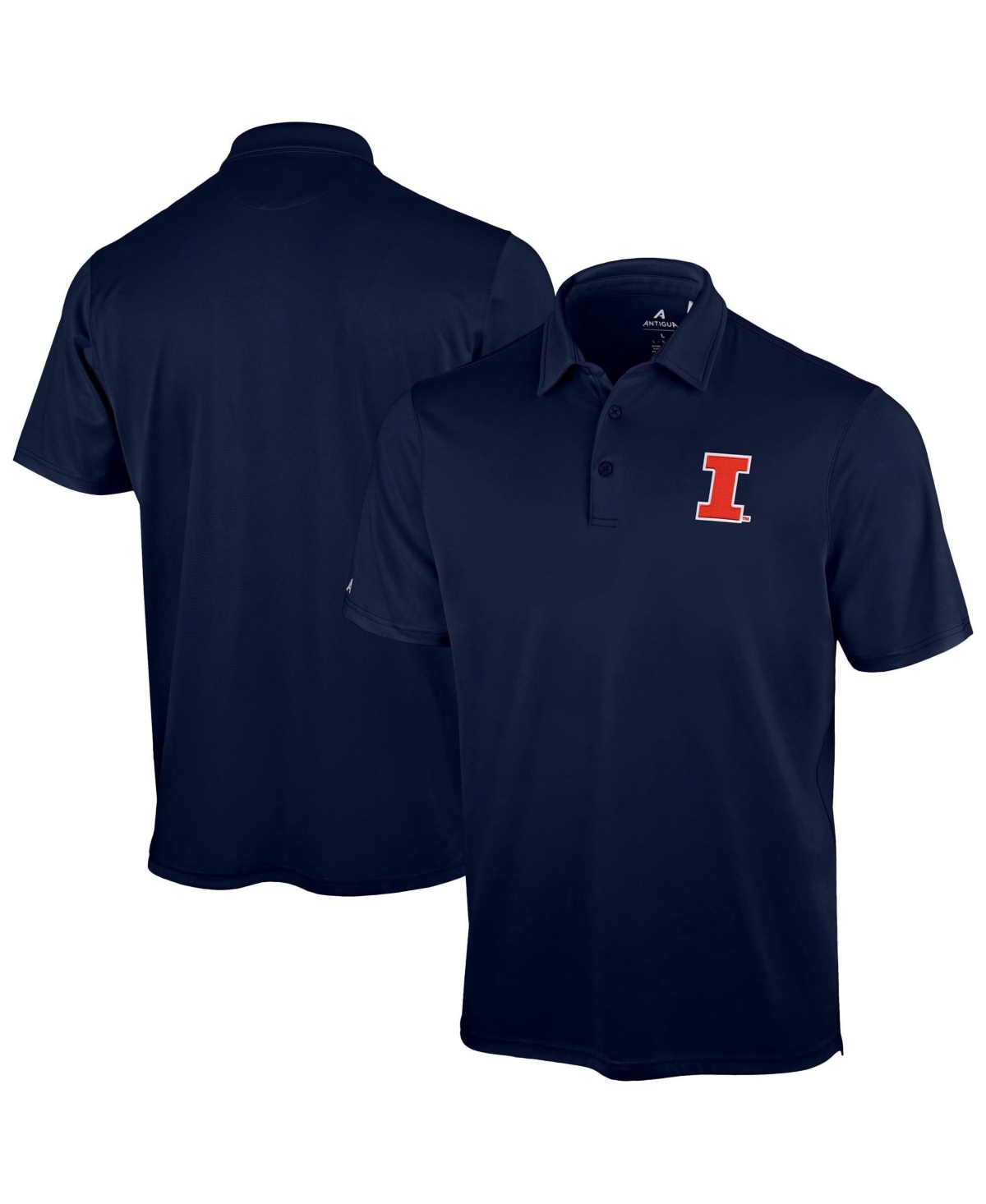 Antigua Men's Navy Illinois Fighting Illini Unshakeable Solid Polo Shirt - Navy