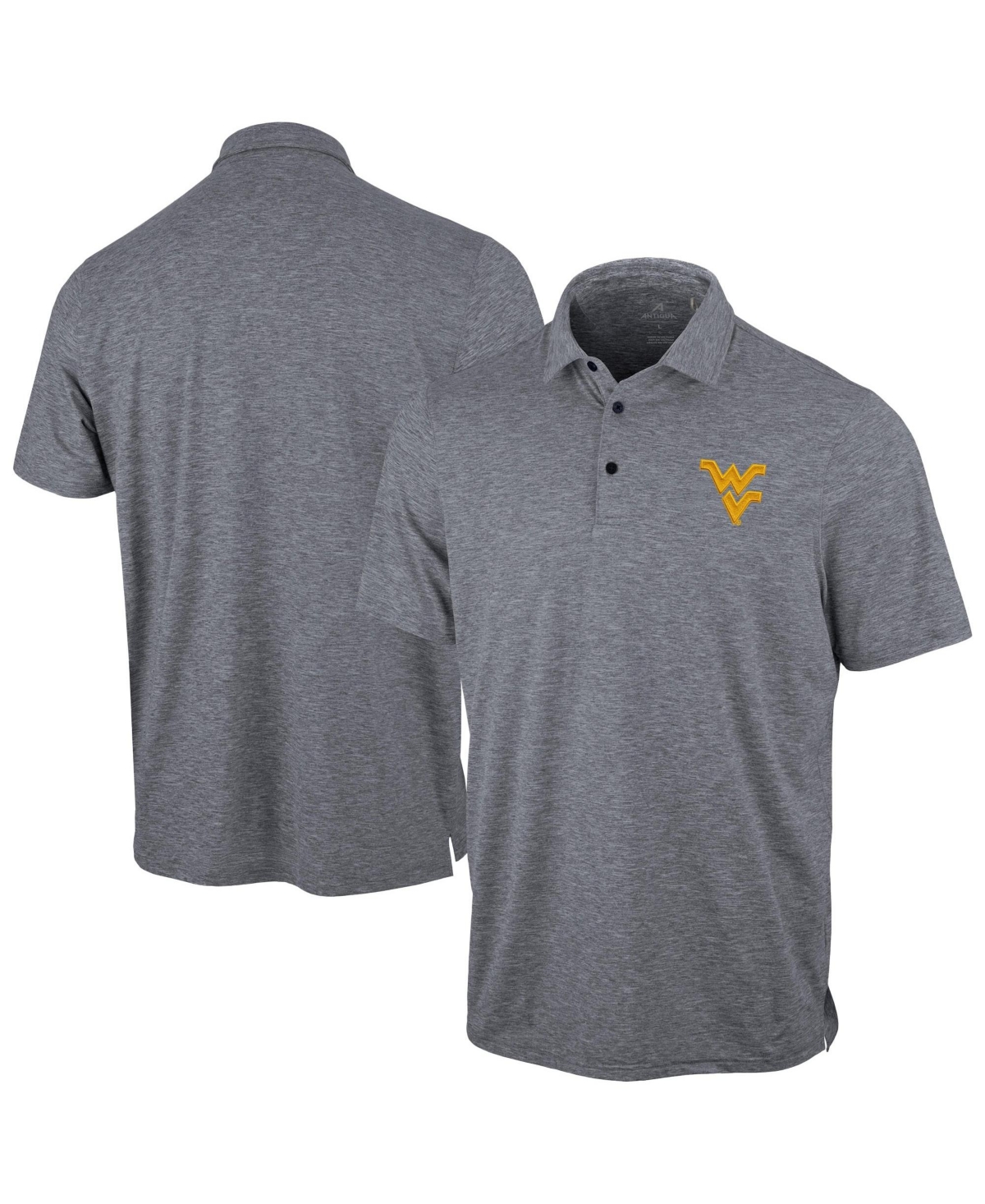 Antigua Men's Heather Navy West Virginia Mountaineers Static Polo Shirt - Heather Navy
