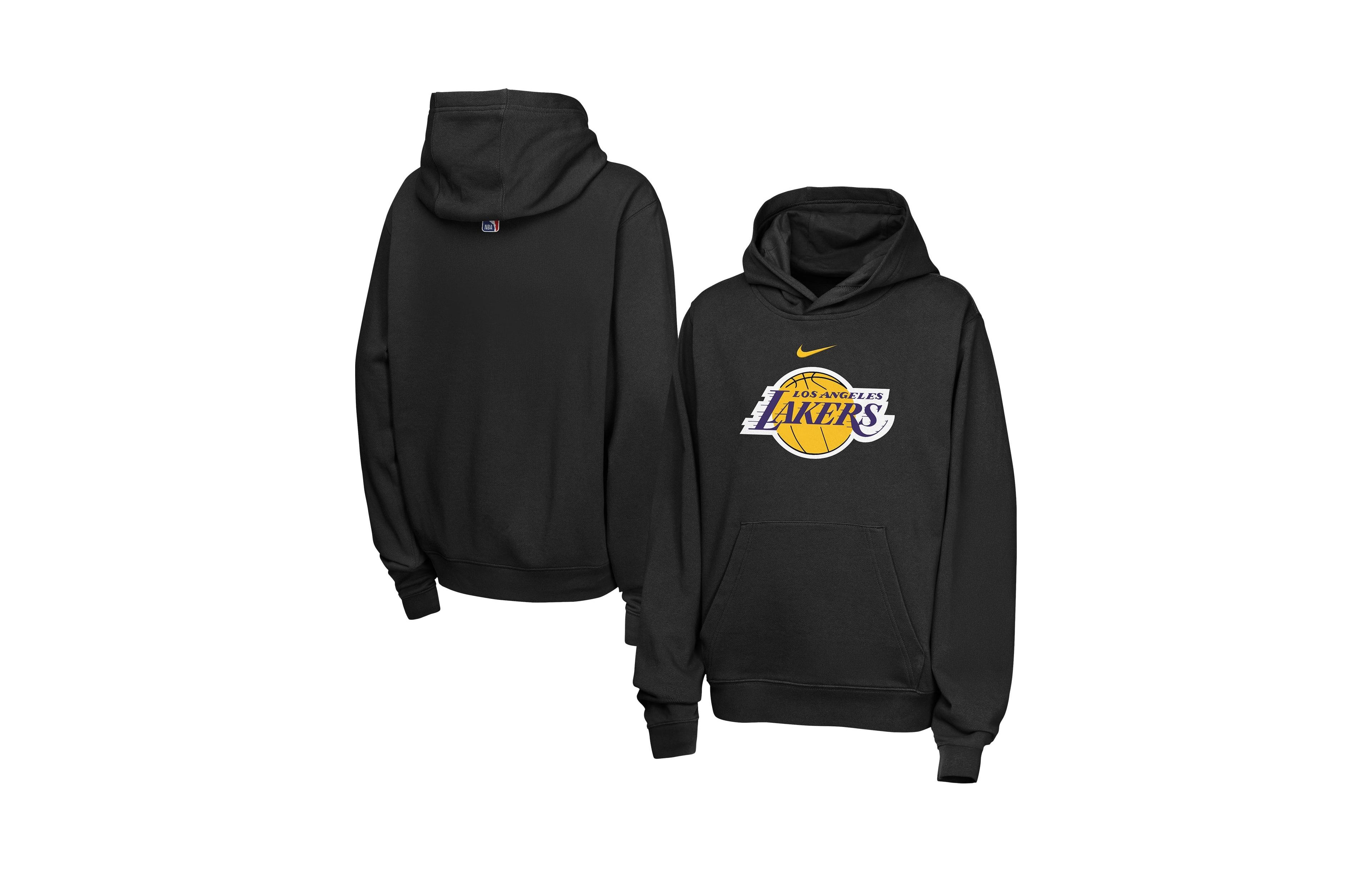 Nike Big Boys' and Girls' Black Los Angeles Lakers Essential Logo Club Hoodie