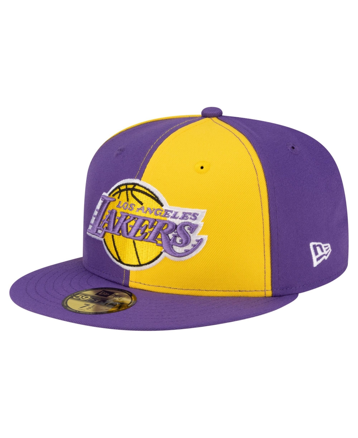 New Era Men's Gold/Purple Los Angeles Lakers 80s Throwback Pinwheel 59FIFTY Fitted Hat - Gold, Purple