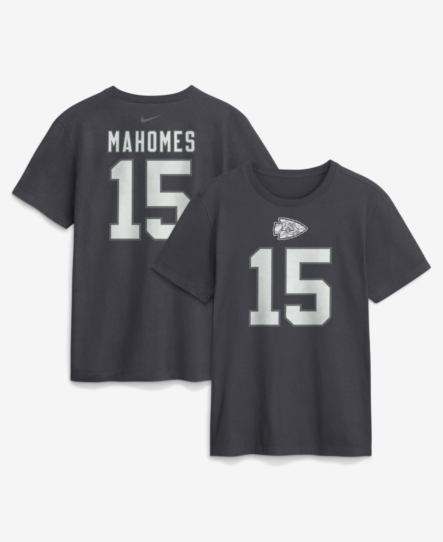 Мужская футболка Nike Patrick Mahomes Anthracite Kansas City Chiefs Name & Number — фото 1
