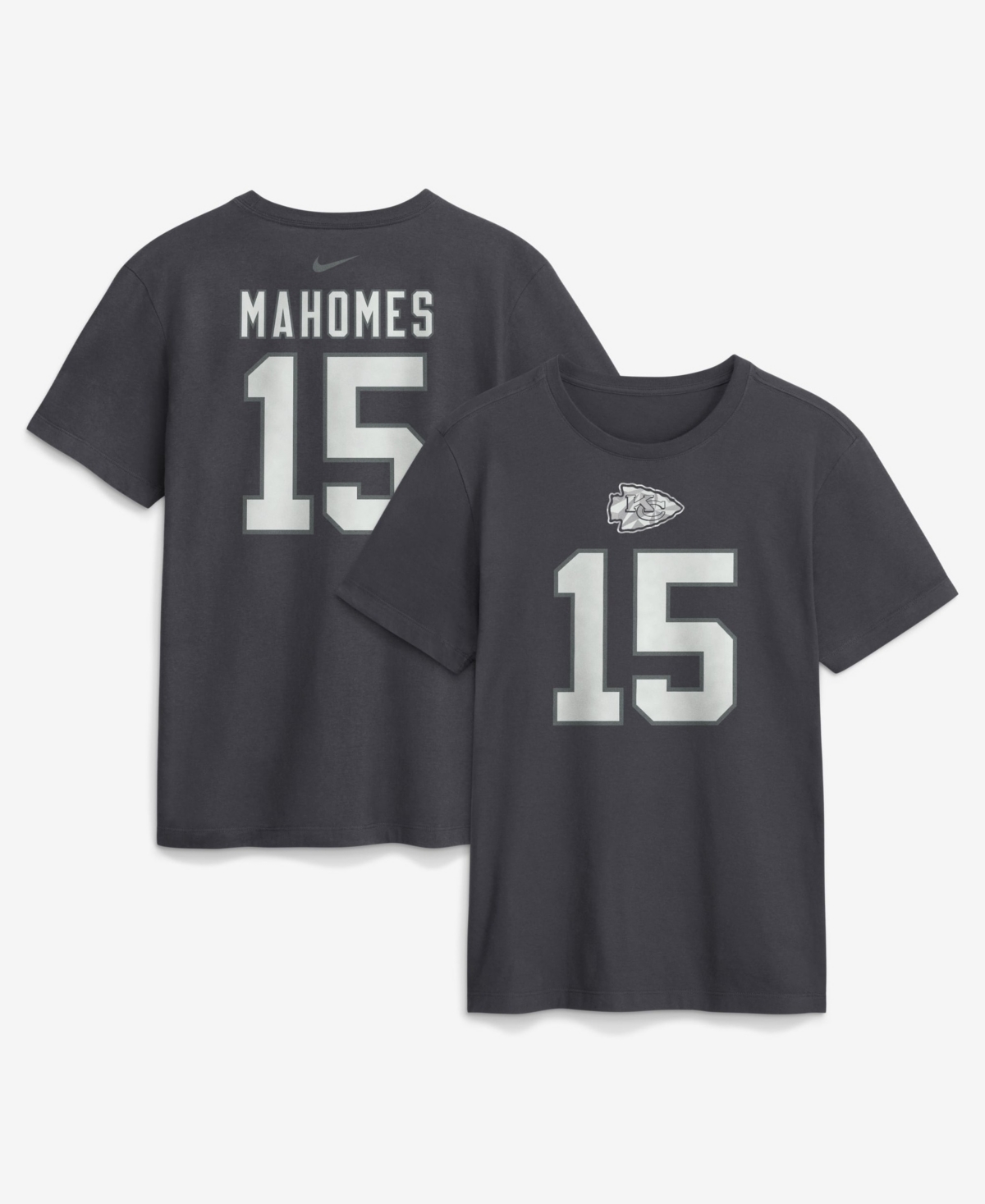 Nike Men's Patrick Mahomes Anthracite Kansas City Chiefs Name & Number T-Shirt - Anthracite