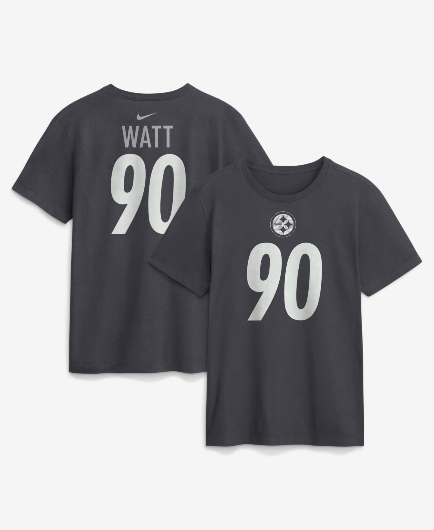 Мужская футболка Nike T.J. Watt Anthracite Pittsburgh Steelers Name & Number — фото 1
