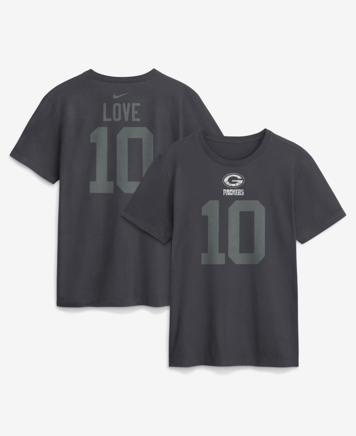 Nike Men's Jordan Love Anthracite Green Bay Packers Name & Number T-Shirt - Anthracite