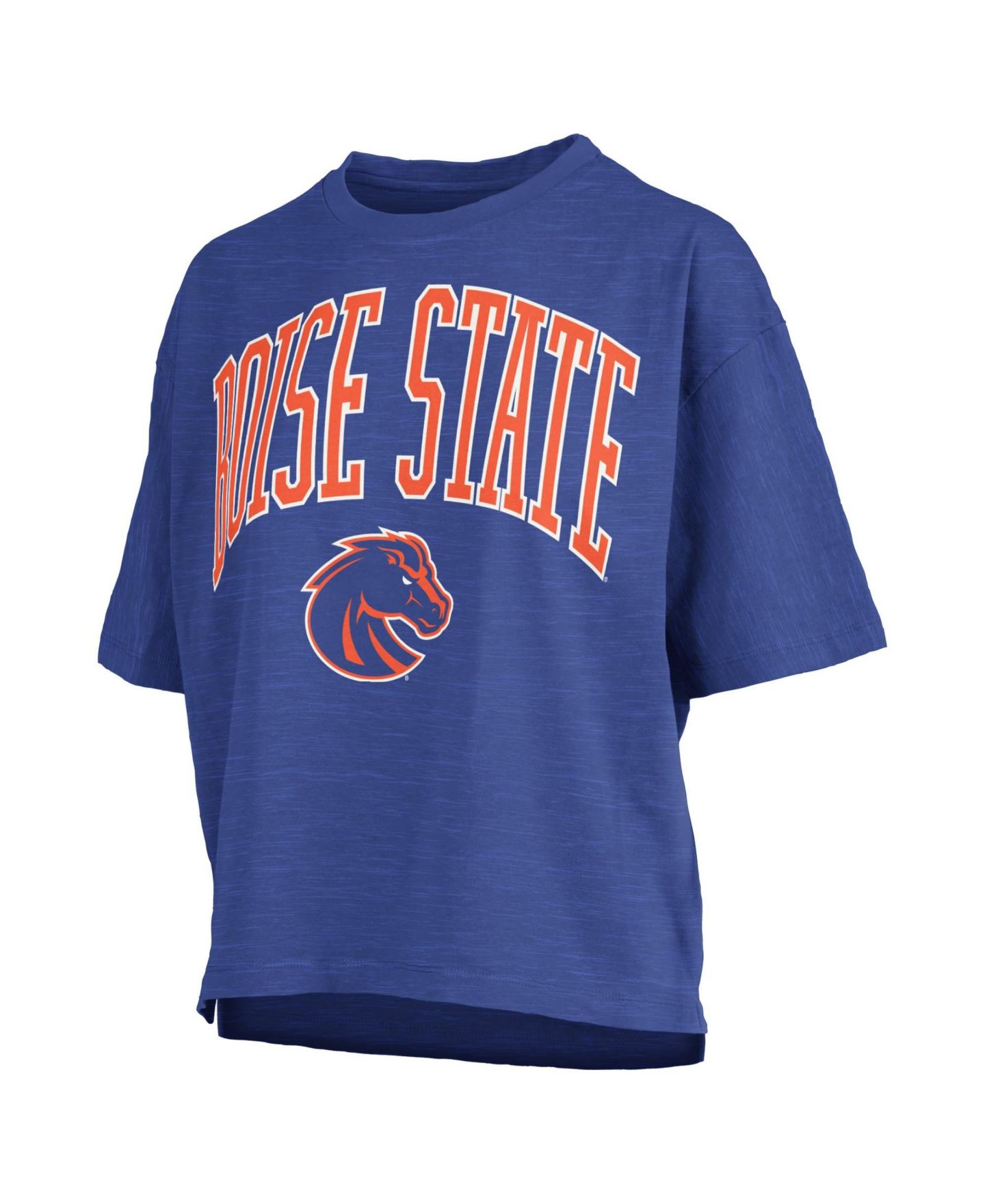 Женская футболка Pressbox Royal Boise State Broncos Oversized Nelson Arch Over Logo Slub — фото 2