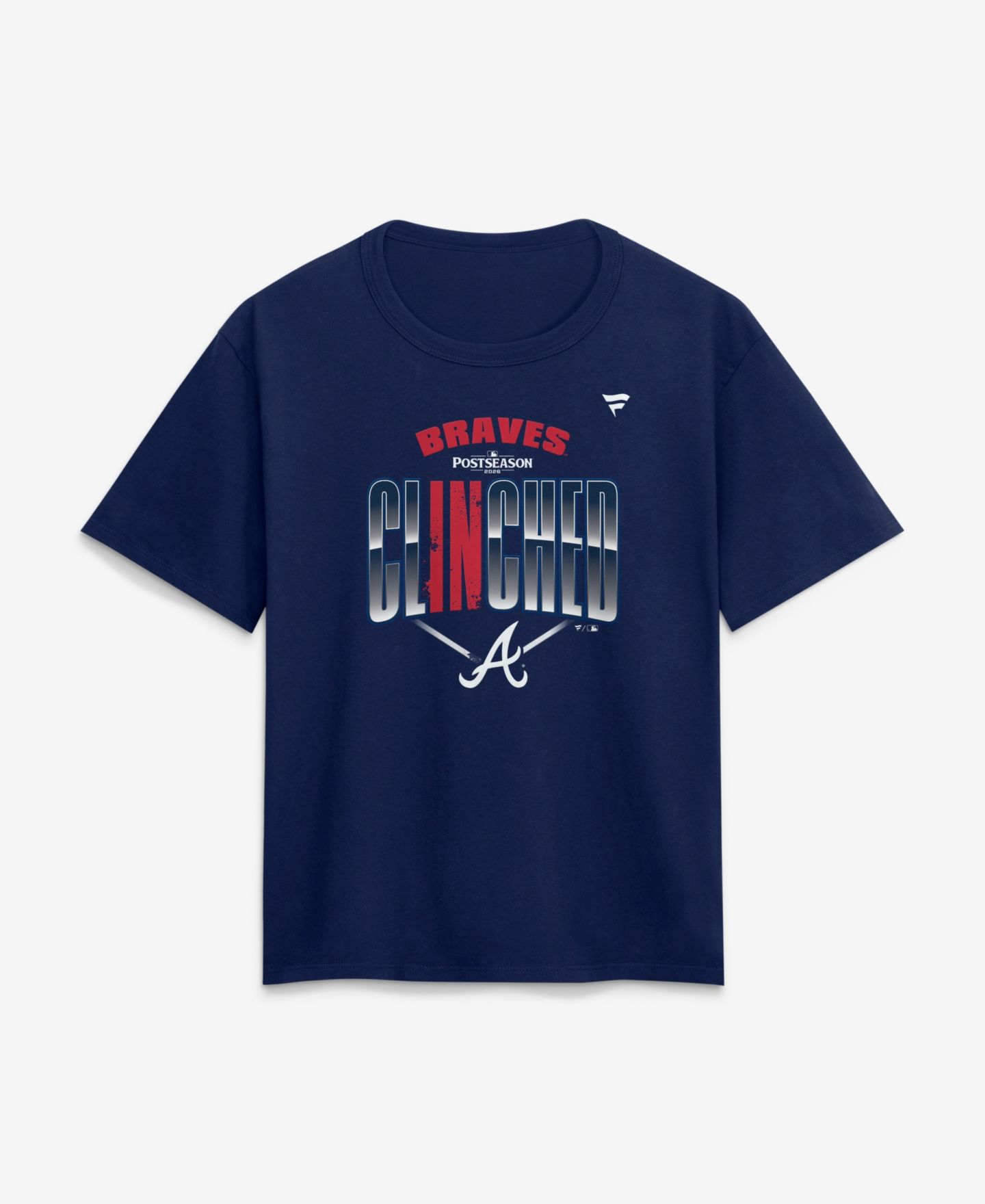 Женская футболка Fanatics Navy Atlanta Braves 2026 MLB Postseason Locker Room — фото 1