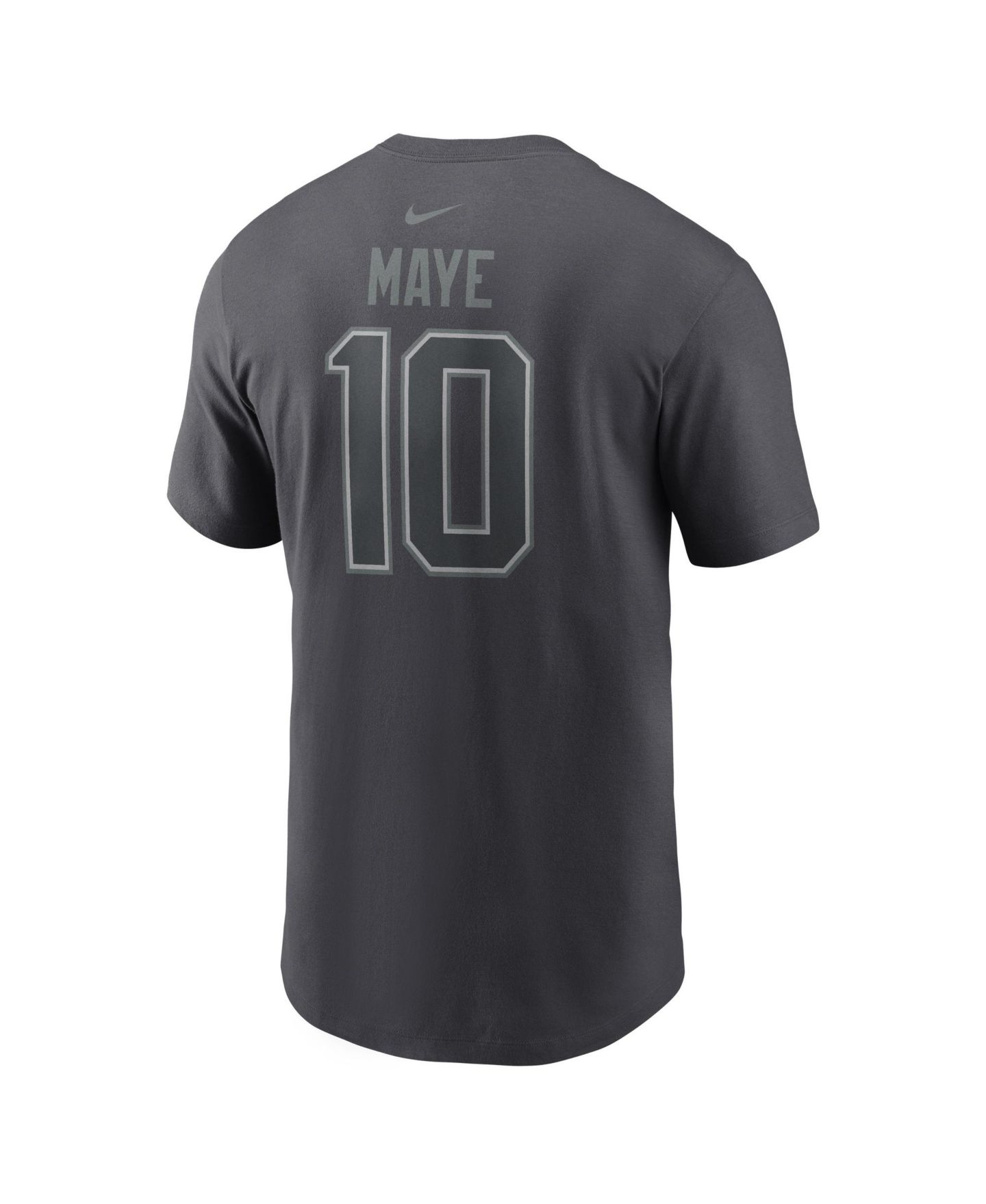 Мужская футболка Nike Drake Maye Anthracite New England Patriots Name & Number — фото 5