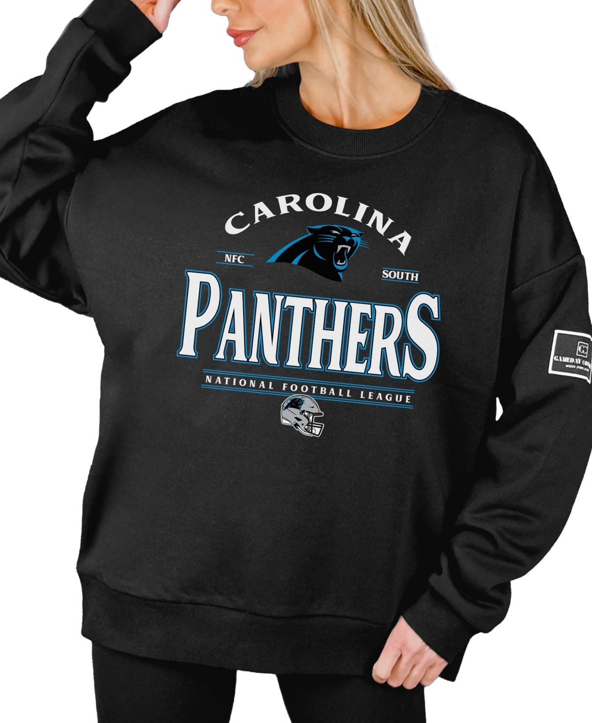 Gameday Couture Women's Black Carolina Panthers Oversized Players Only Black Label Pullover Sweatshirt - Black
