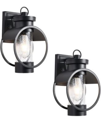 2-Pack Outdoor Wall Lights with Dusk-to-Dawn Sensor