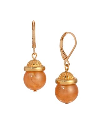 Gold-Tone Bead Drop Earrings