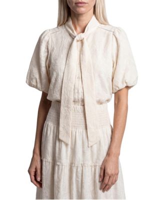 Women's Peggy Jacquard Neck Tie Top
