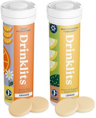 Orange and Lemon Flavored Hydration Tablets 2 Tubes 20 Servings