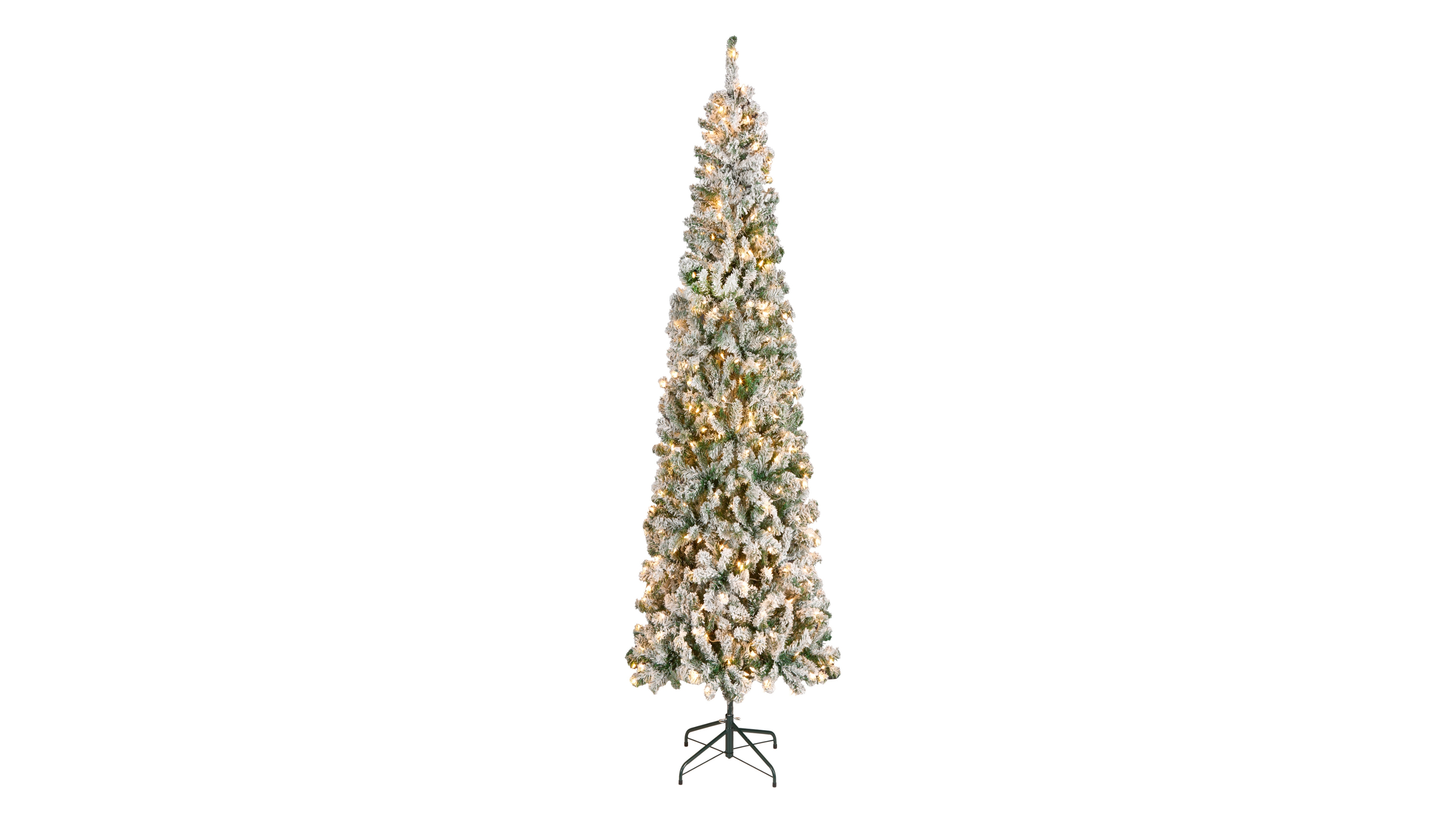 National Tree Company First Traditions 7.5' Acacia Medium Flocked Tree with Clear Lights