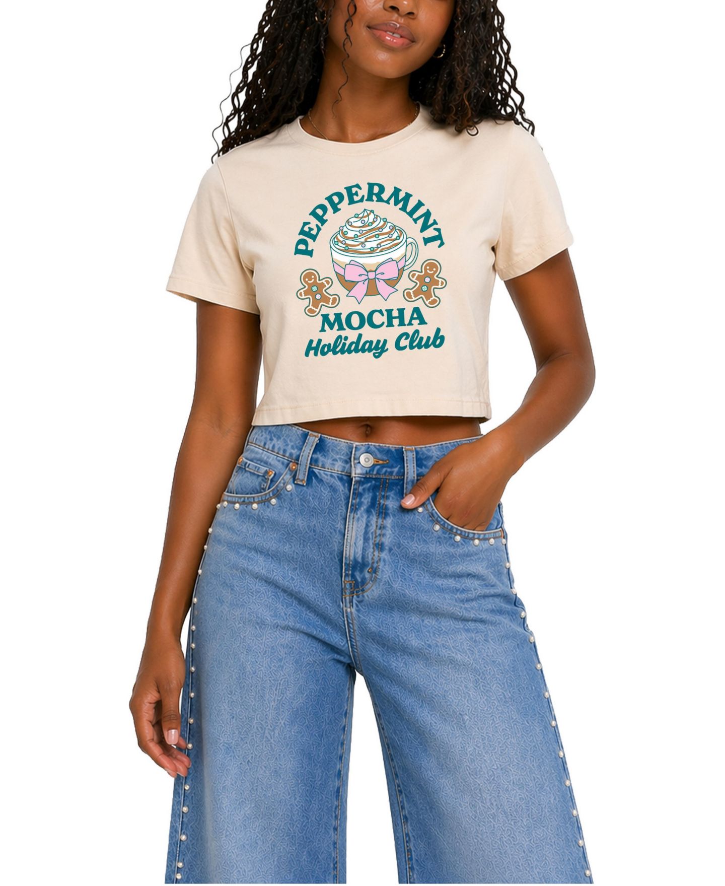 Женская футболка Instant Message Cropped Graphic, цвет: Берёзовый — фото 1