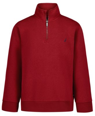 Boys' 2T-7 Solid Quarter-Zip Mock Neck Sweatshirt