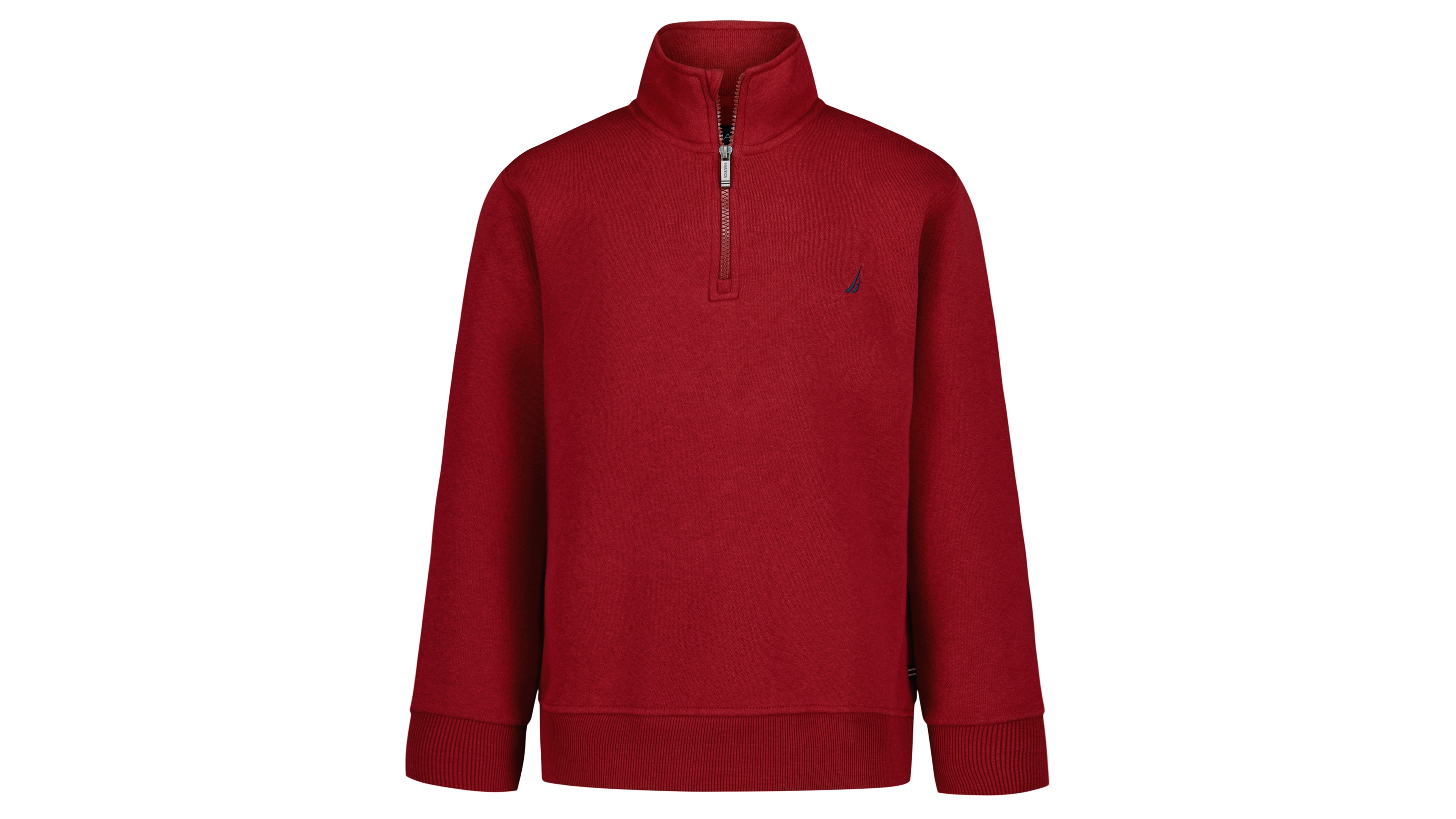 Nautica Boys' 2T-7 Solid Quarter-Zip Mock Neck Sweatshirt