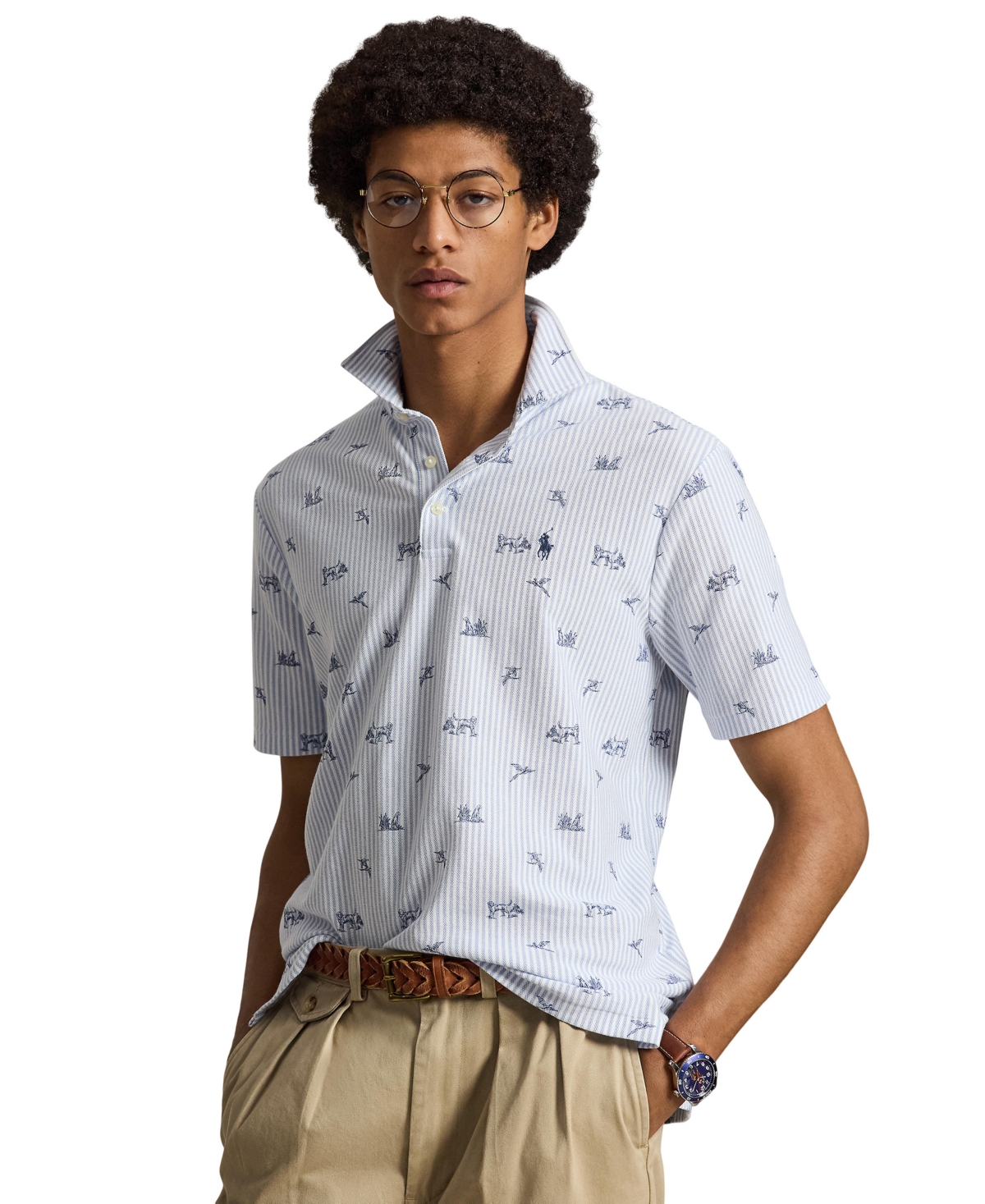 Polo Ralph Lauren Men's Classic-Fit Dog and Pheasant Polo Shirt - Field and pheasant convo