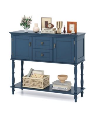 Console Table with 2 Drawers, 2 Cabinets and Bottom Shelf