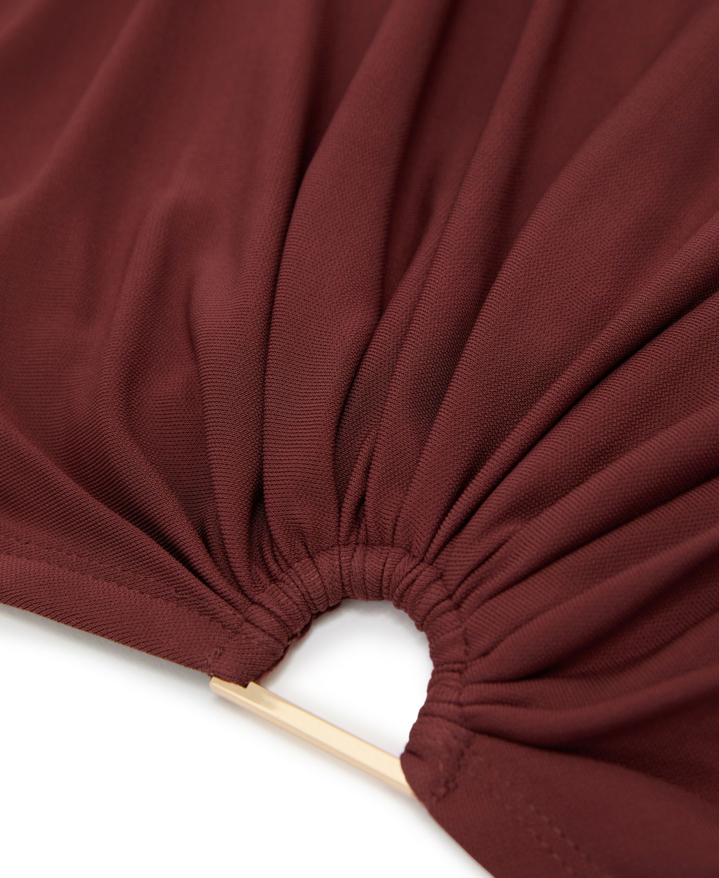 Женский топ REISS Margo 3/4-Sleeve Ruched Crop, цвет: Ржавый оранжевый — фото 4