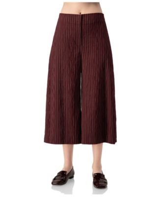 Women's High-Waisted Pinstripe Culotte Pants