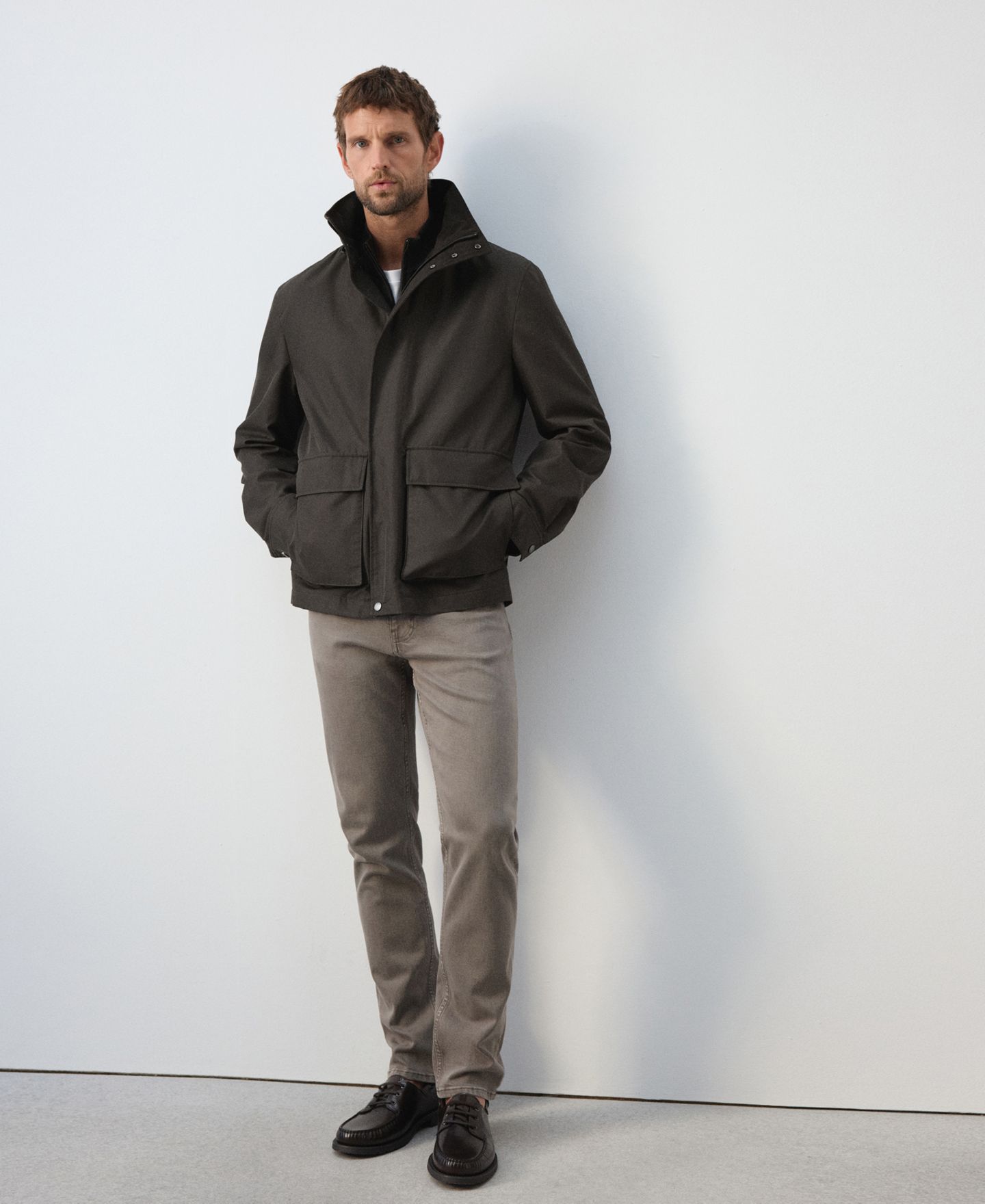 Мужская куртка Mango Adrian Hooded, цвет: Коричневый — фото 2