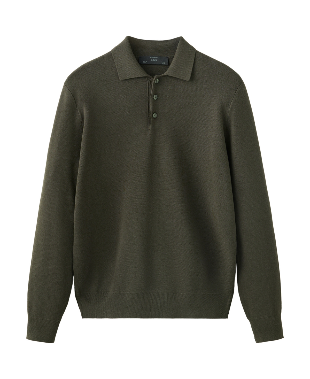 Mango Men's Luxuss-i Slim Fit, Fine Knit Polo Shirt - Dark Green
