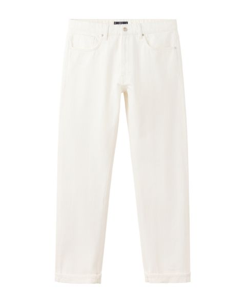 Мужские джинсы Mango Pola Straight-Leg Mid-Rise, цвет: Молочный белый