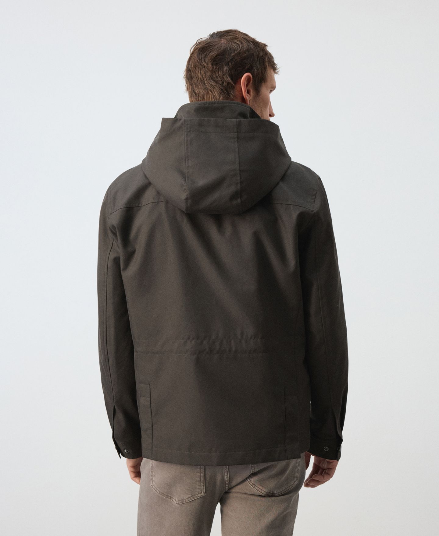 Мужская куртка Mango Adrian Hooded, цвет: Коричневый — фото 8