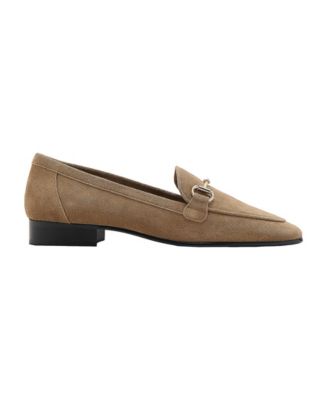 Women's Metallic Buckle Suede Loafers
