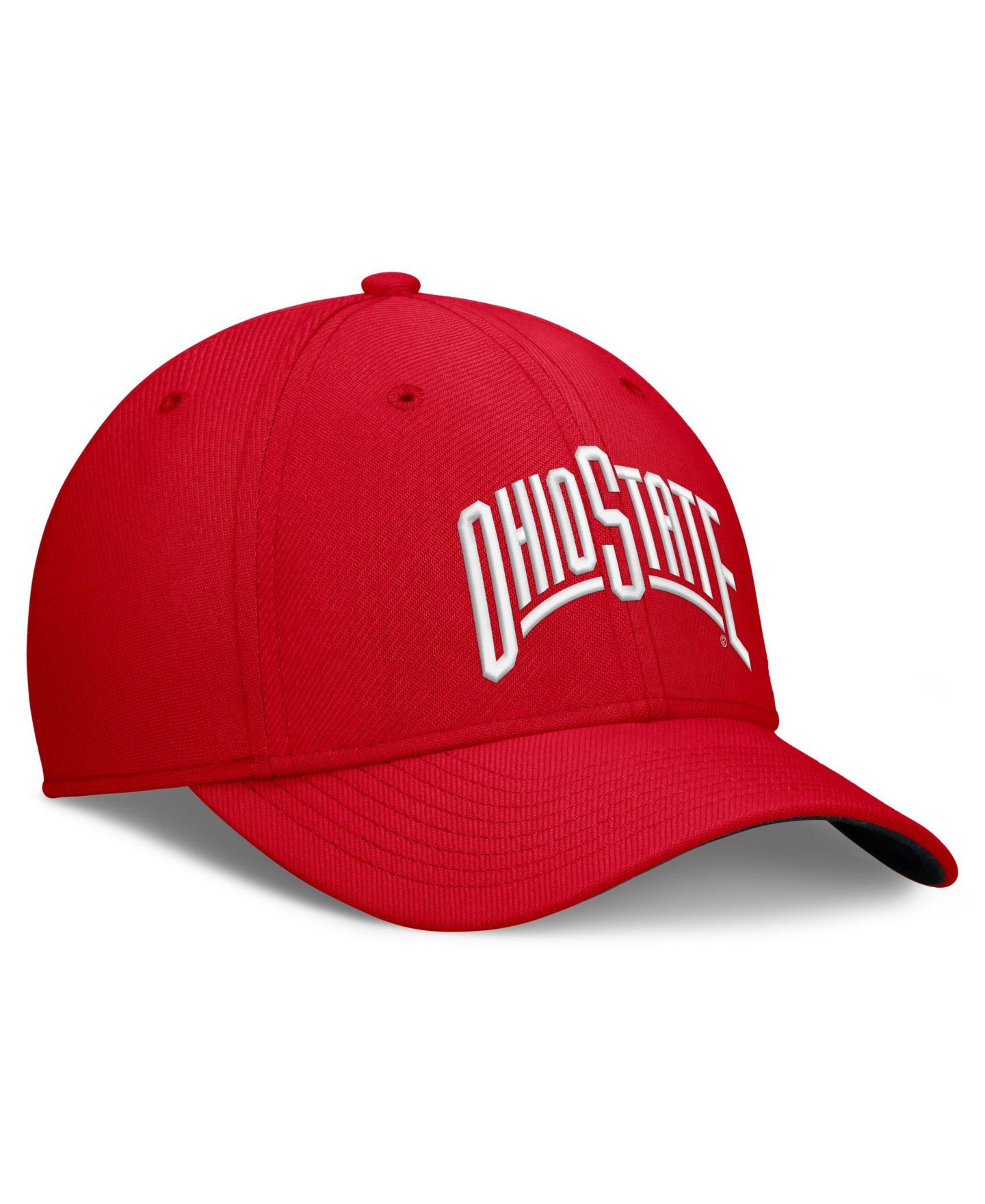 Мужская кепка Nike Scarlet Ohio State Buckeyes Primetime Team Rise Dri-FIT Flex Hat — фото 3