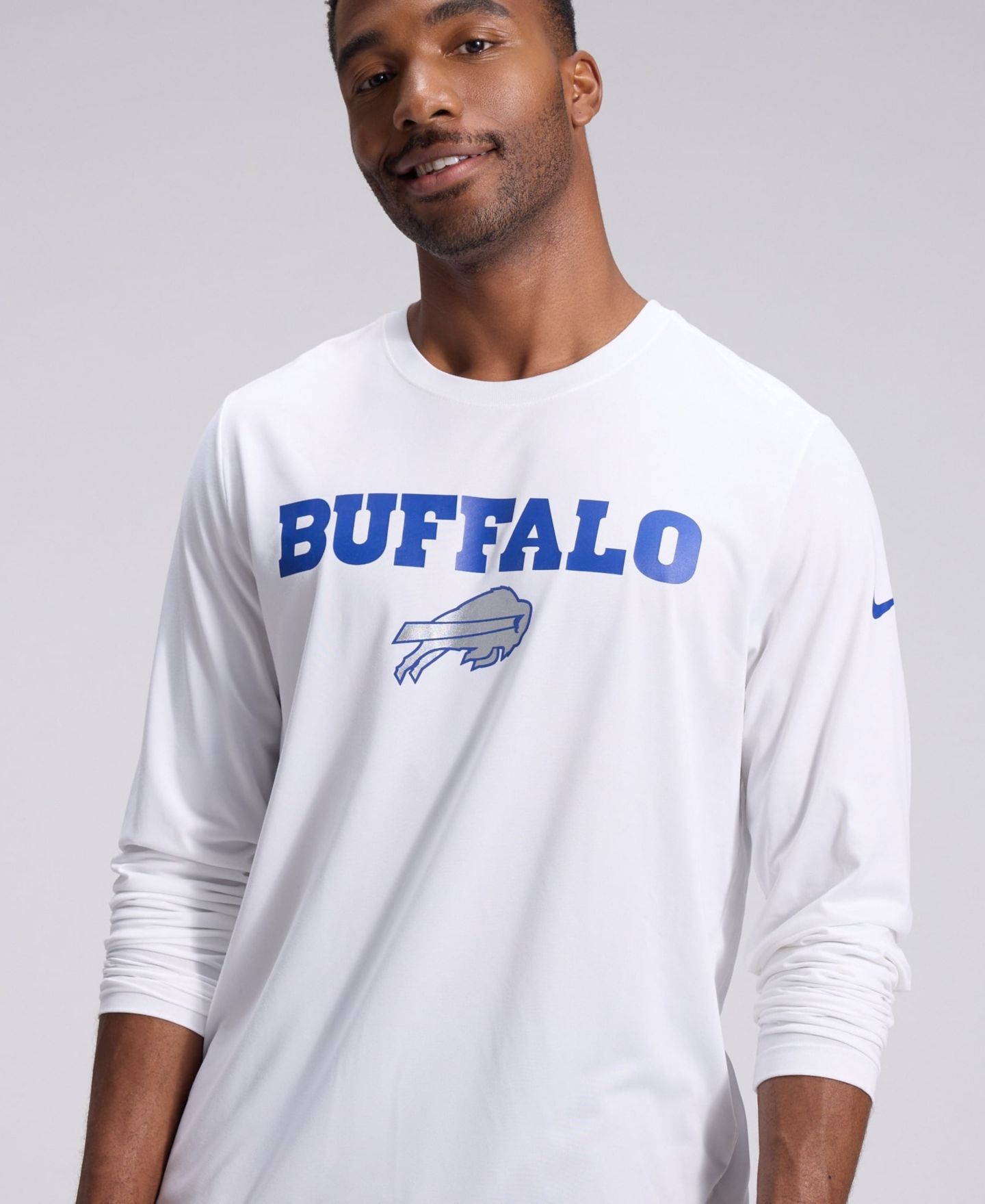 Мужская футболка Nike White Buffalo Bills Rivalries Collection Sideline Legend Long-Sleeve — фото 9