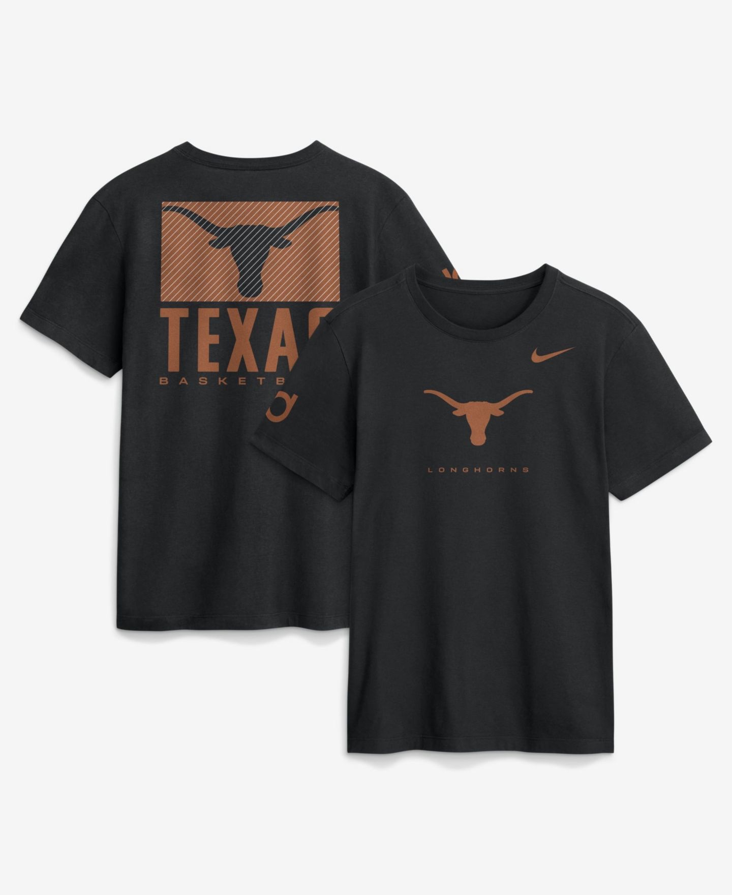 Мужская футболка Nike Black Texas Longhorns Courtside Dri-FIT — фото 1