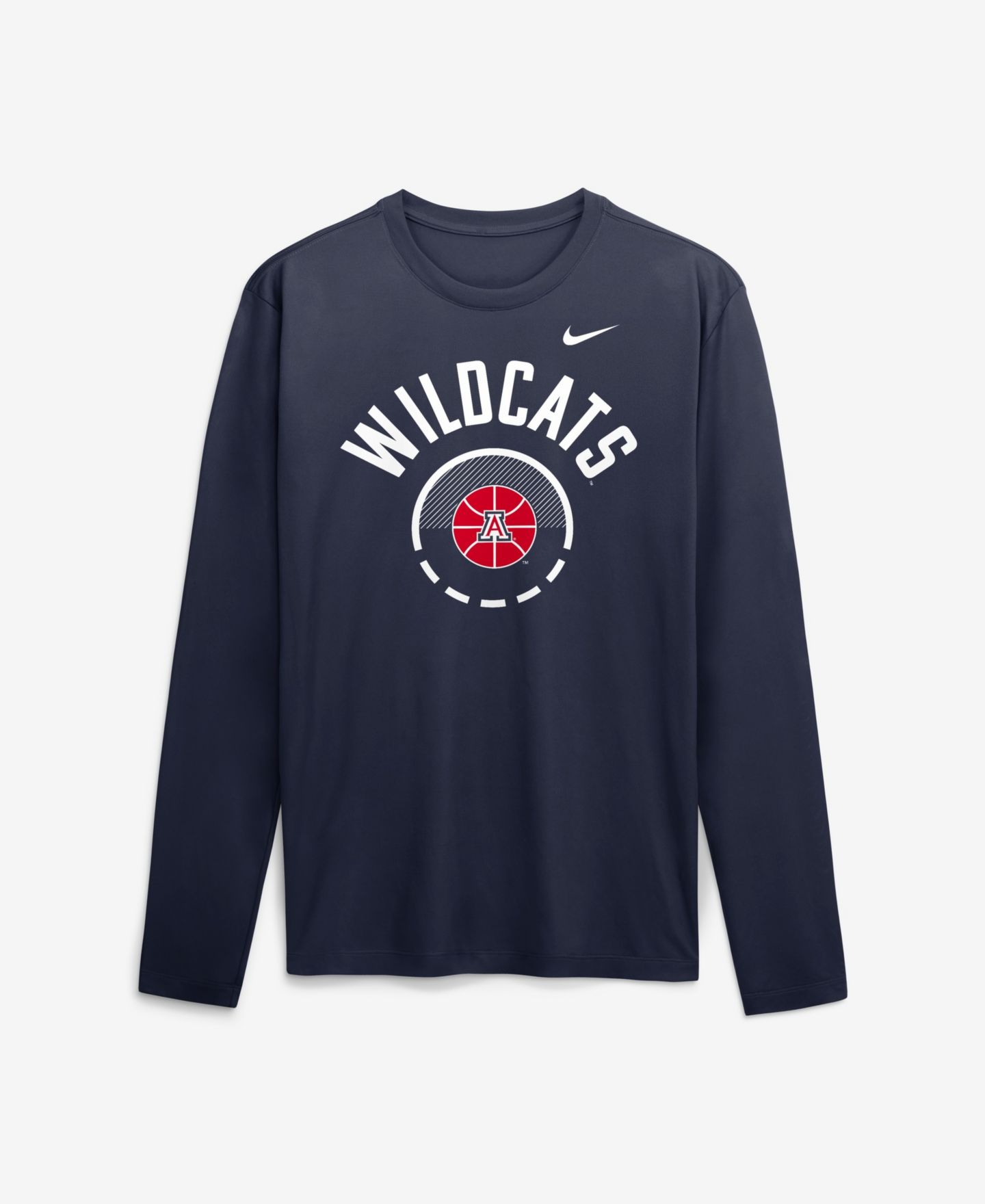Мужская футболка Nike Navy Arizona Wildcats 2026 Courtside Basketball Shootaround Legend Dri-FIT Long-Sleeve — фото 1
