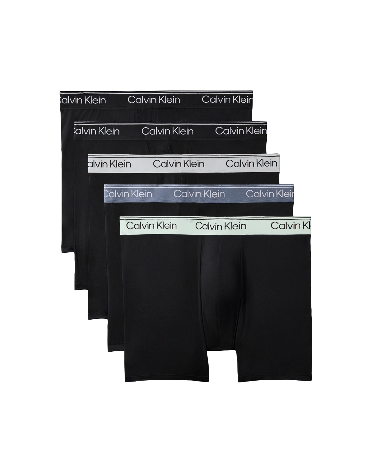 Calvin Klein Men's Microfiber Stretch Boxer Briefs, 5-Pack - Black Bodies W/Black/Poseidon Blue/Olive
