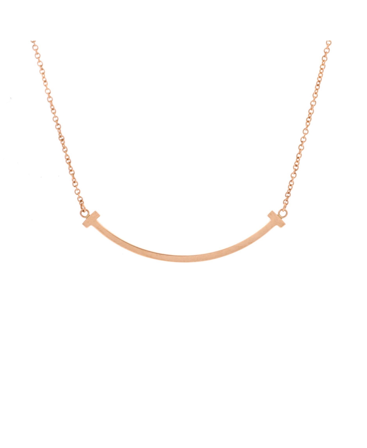 Pre-Owned Tiffany and Co T Smile Pendant Necklace - 18k rose gold