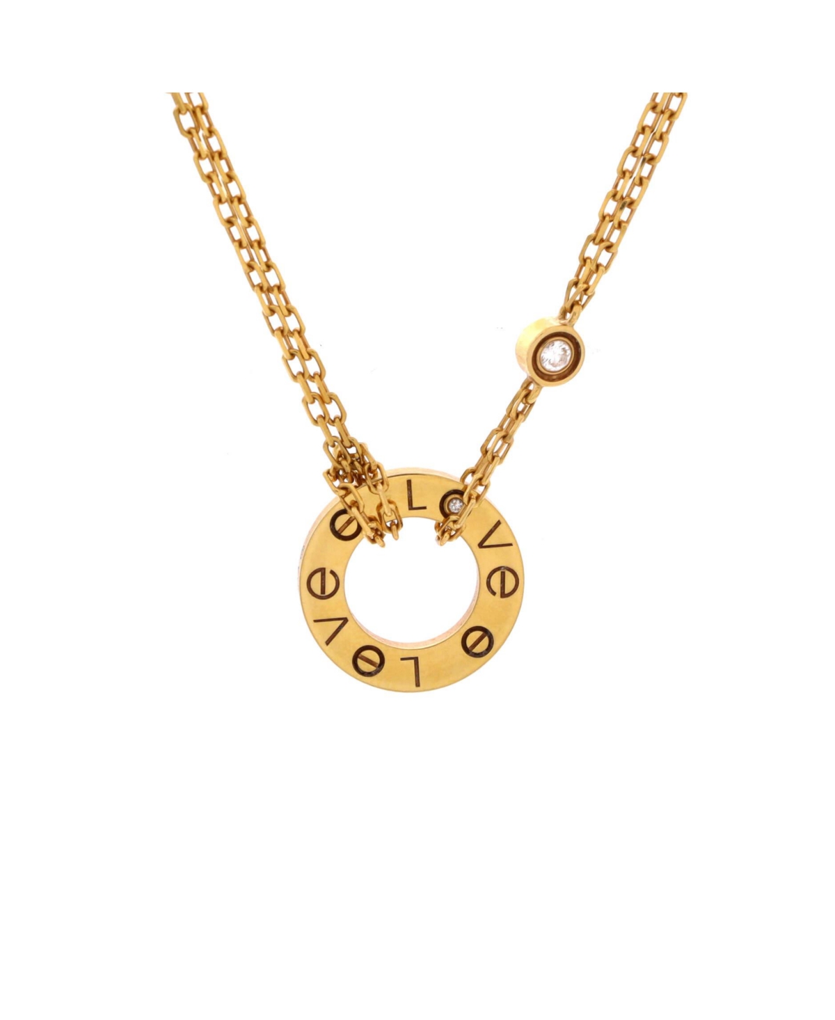 Pre-Owned Cartier 2 Diamonds Love Pendant Necklace - 18k yellow gold