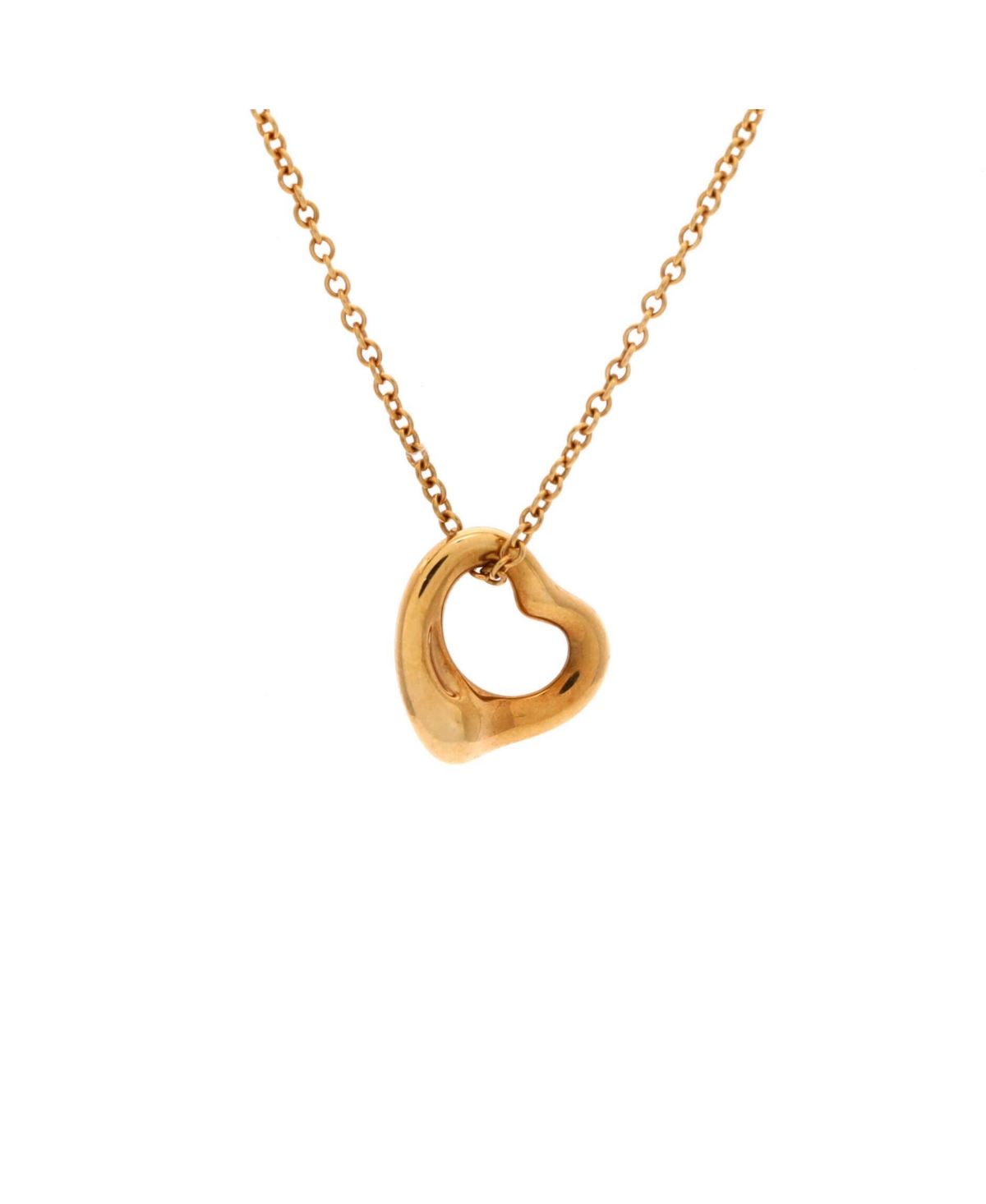 Pre-Owned Tiffany and Co Elsa Peretti Open Heart Pendant Necklace - 18k yellow gold