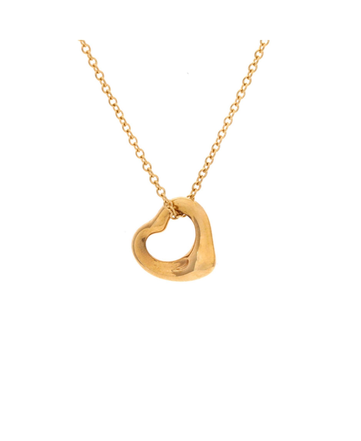 Pre-Owned Tiffany and Co Elsa Peretti Open Heart Pendant Necklace - 18k yellow gold