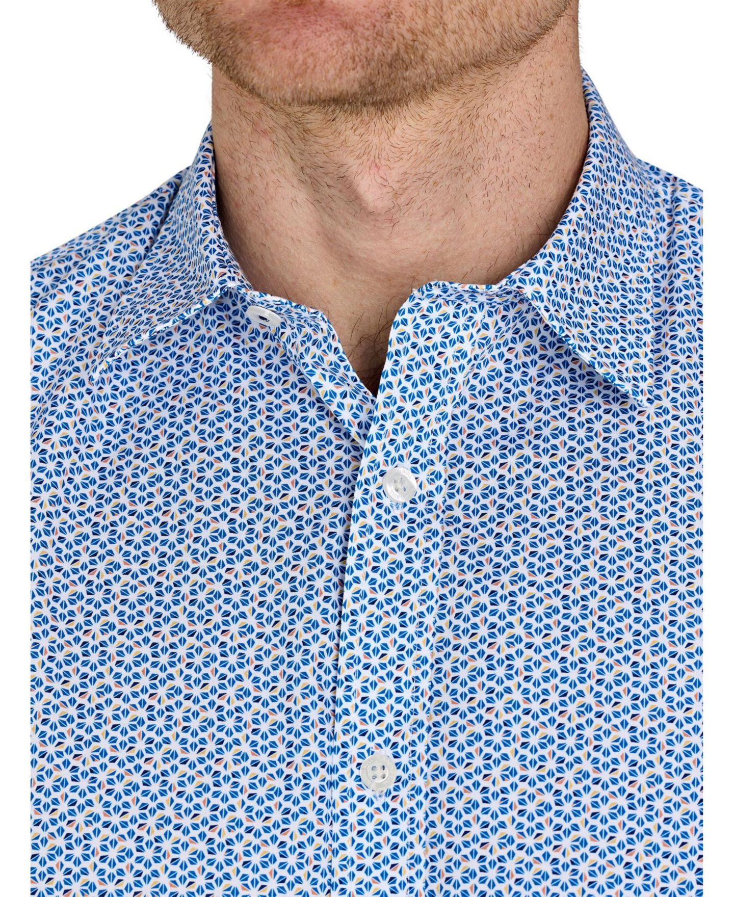 Мужская рубашка Raging Bull Short Sleeve Cotton Poplin, цвет: Синий — фото 5
