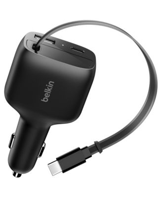 BoostCharge 75W Dual-Port Retractable Car Charger
