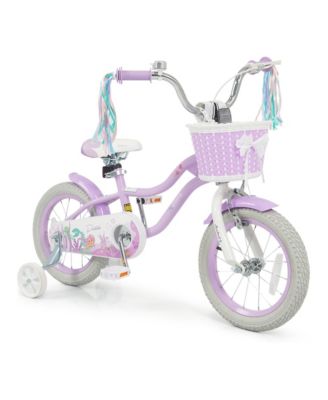 14 in Mermaid Theme Kids Bike with Training Wheels, Ages 3-5