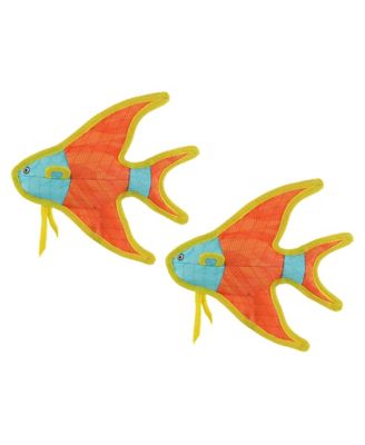 Tuffy 2 Pack Angel Fish Ultra Durable Plush Dog Toys, Multiple Layers & Reinforced Seams