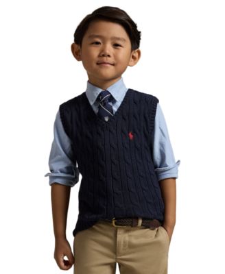 Toddler and Little Boys Cable-Knit Sweater Vest