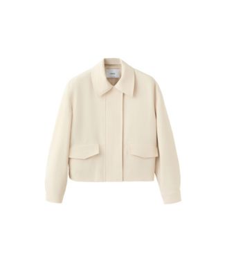 Women's Pockets Cropped Lined Bomber Jacket
