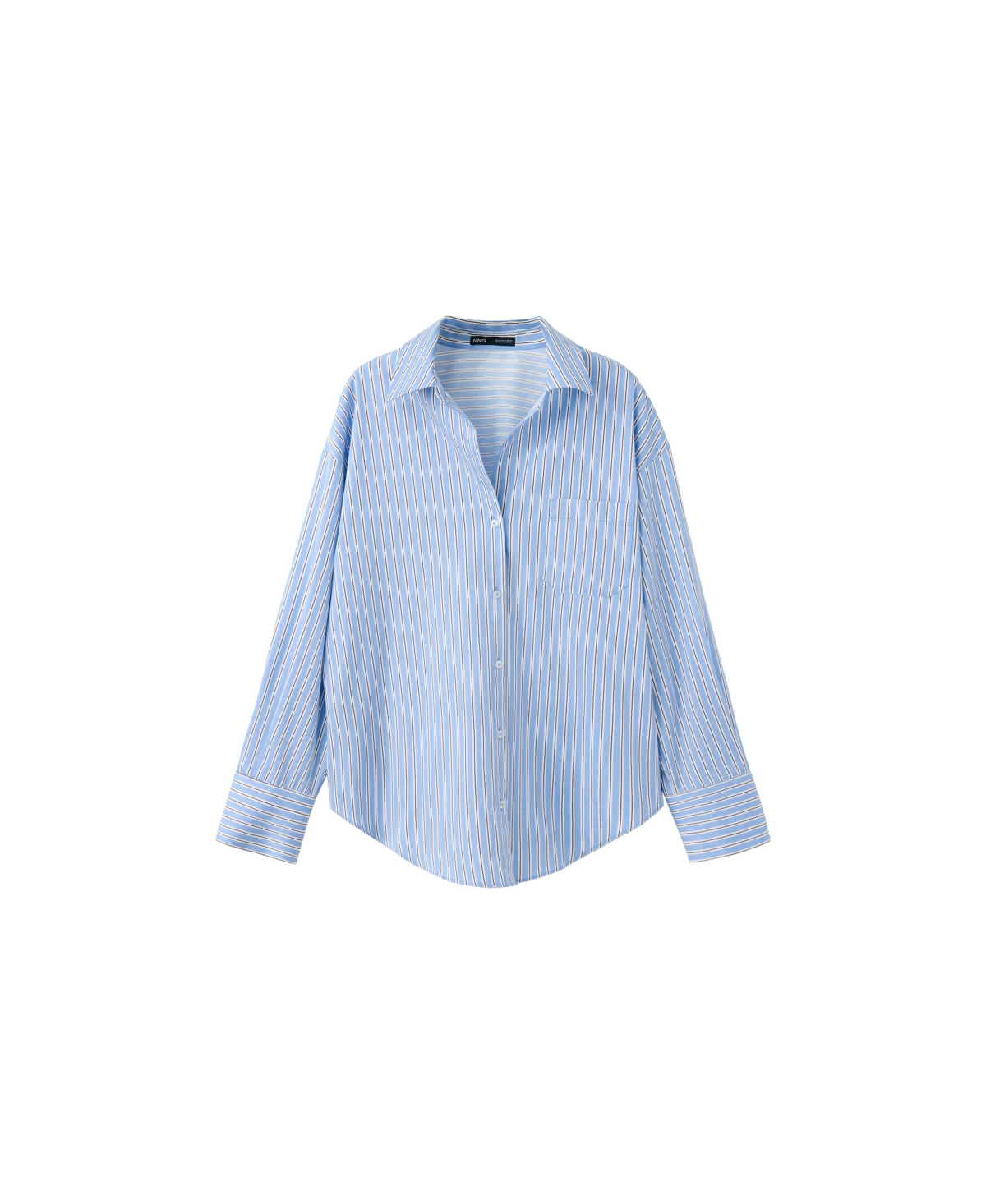 Mango Women's Fontana Striped Collared Long-Sleeve Shirt - Brown