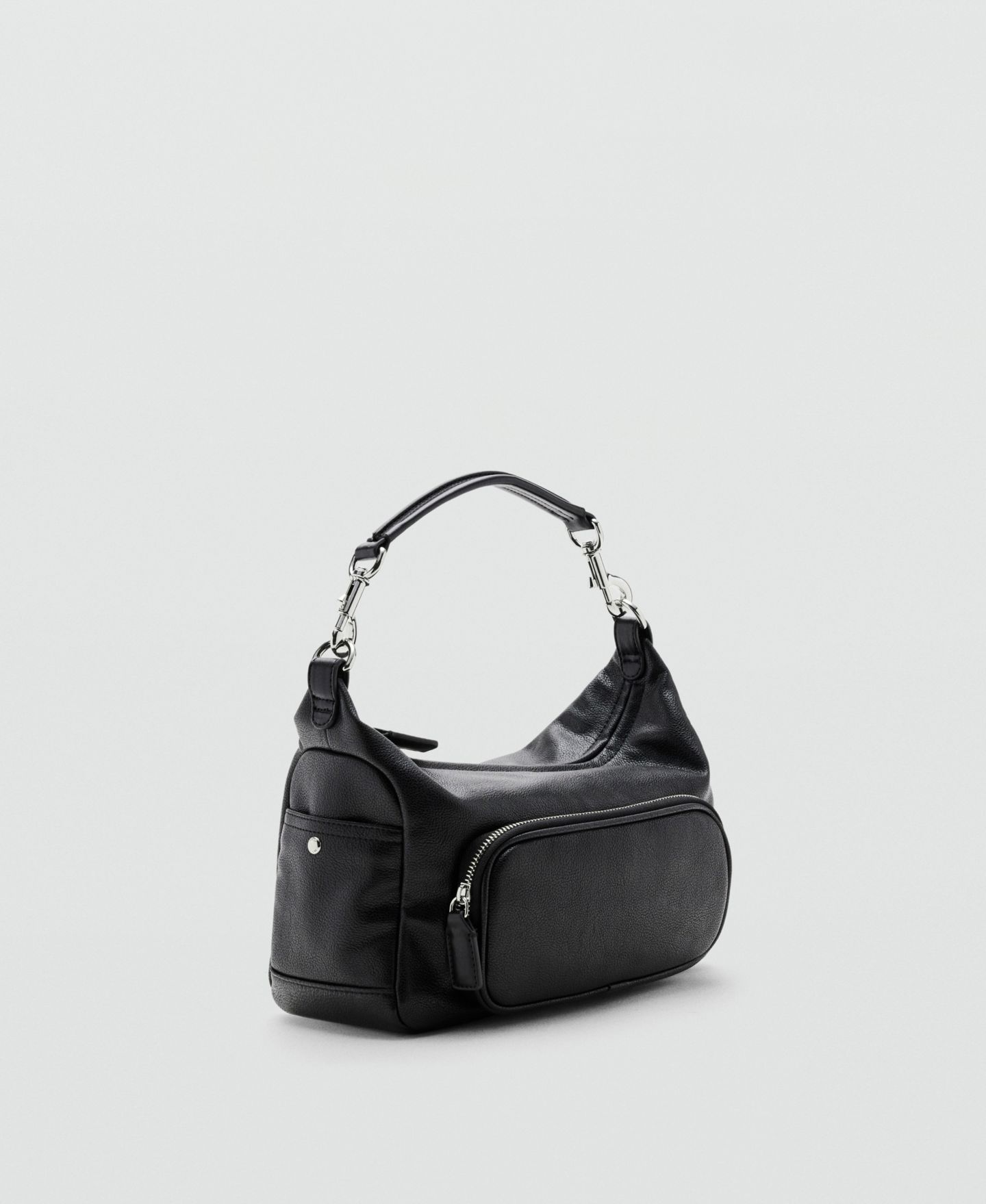 Женская сумка Mango Pipo Faux Leather Pocket Top-Handle Shoulder, цвет: Чёрный — фото 5